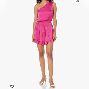 steve madden pink pointe assymetrical  tiered mini party dress